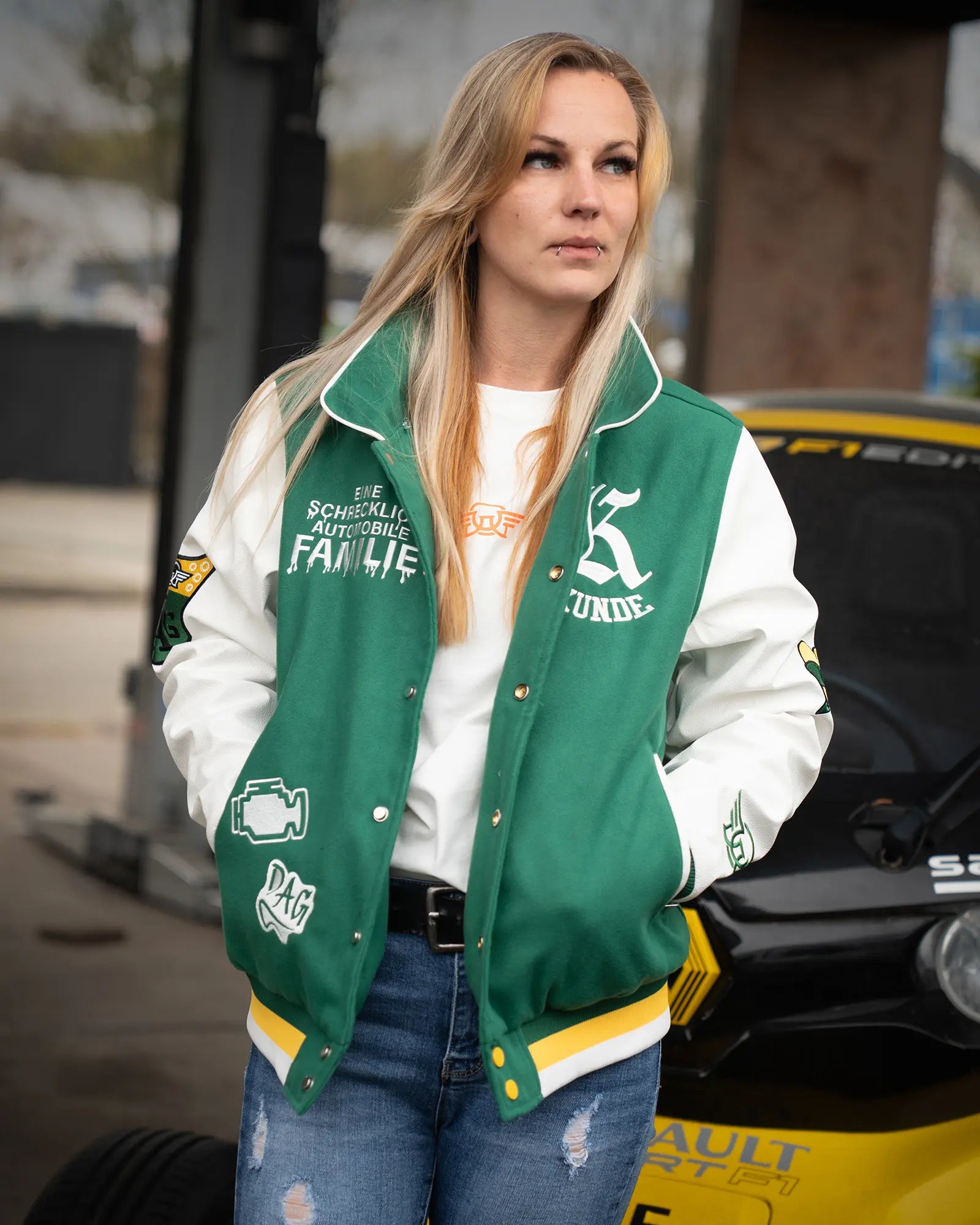 Collegejacke - Kunde Wiesengrün